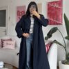 Foleska Premuim Navy Long Trenchcoat