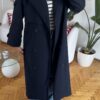 Foleska Premuim Navy Long Trenchcoat