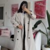 Foleska Premuim Creanmy Long Trenchcoat