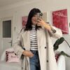 Foleska Premuim Creanmy Long Trenchcoat